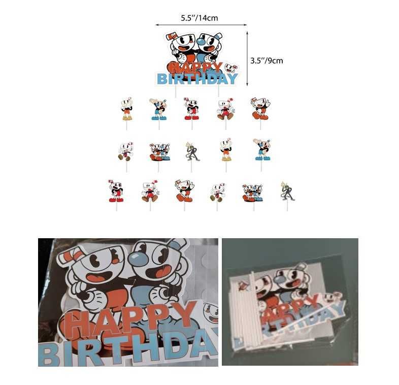 *Decoratiuni party CUPHEAD MUGMAN_Baloane_Topper tort_breloc