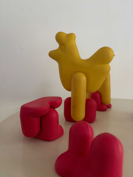 Set jucării DDR rare din plastic moale, tip puzzle, anii 70–80