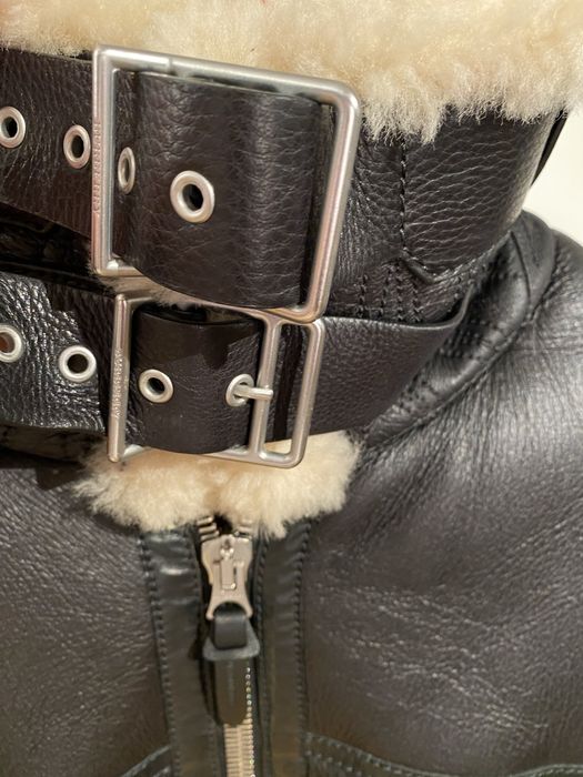 BURBERRY AVIATOR leather sheepskin ca nou, L barbatesc