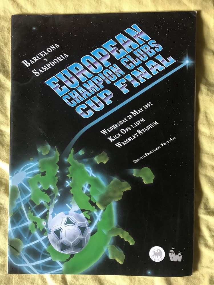 Футболна програма Барселона-Сампдория 1992г.