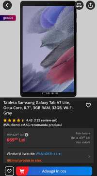 Samsung Tab A7 Lite SM-T220 Gray 32 GB Nou