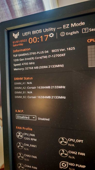 ASUS TUF GAMING Z790-PLUS D4 + Intel i7-12700KF, 12 Cores 5.0GHz