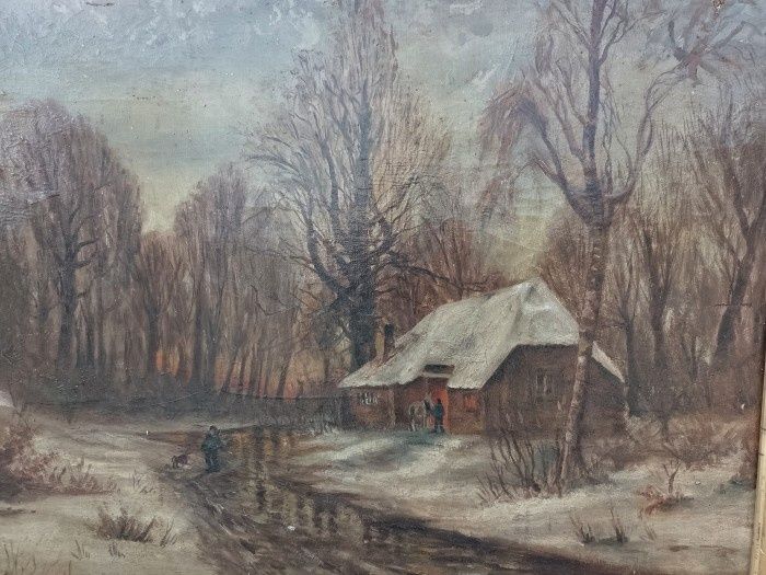 Ulei pe panza o lucrare deosebita semnata încadrată într-o ramă lata d