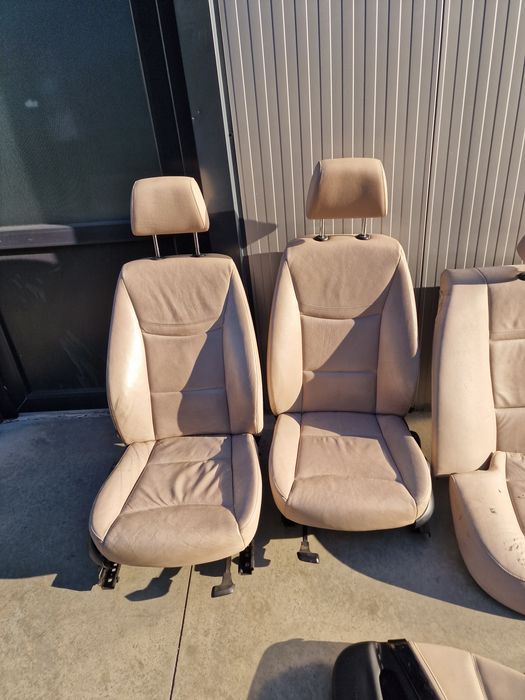 Interior scaune bancheta piele crem oyster cu încălzire bmw e90 uk