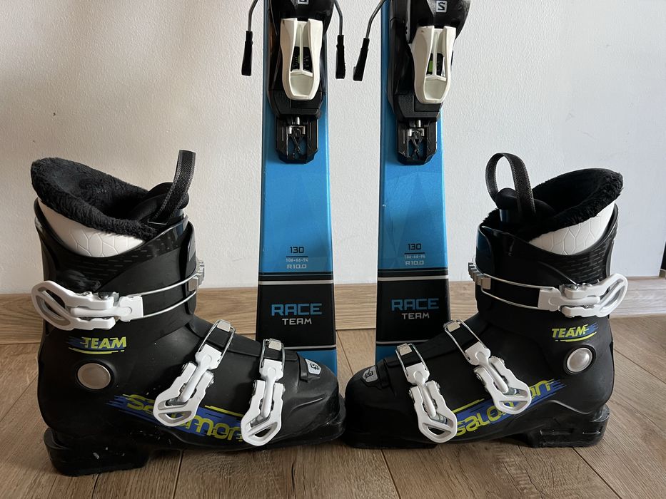 Schiuri elvetiene STOKLI RACE TEAM 130 cm cu legaturi SALOMON