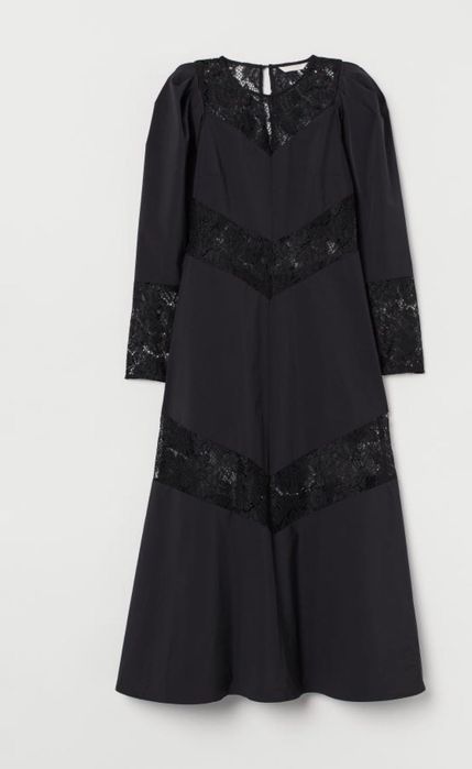 Rochie lunga cu dantela neagra H&M