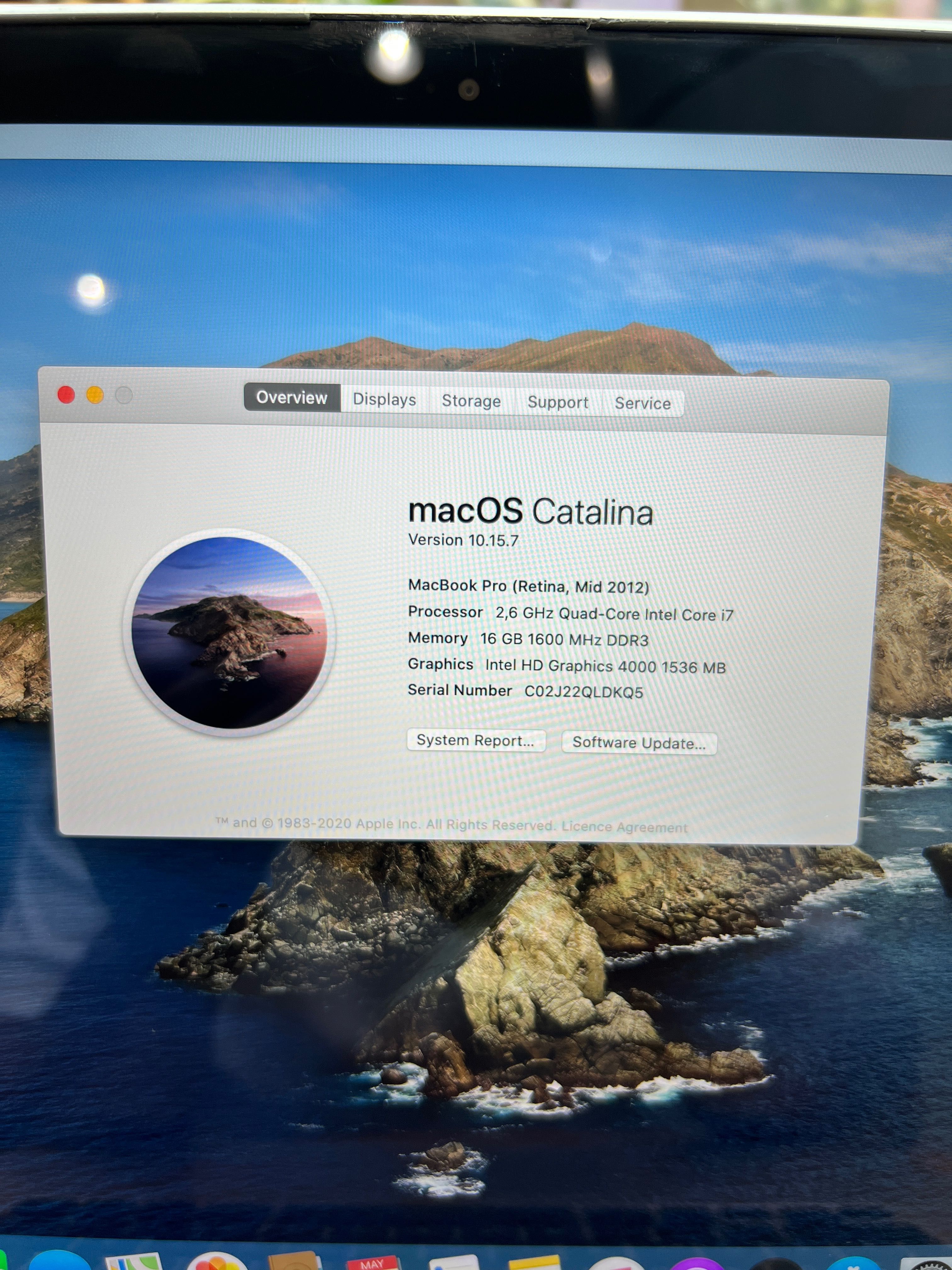 MacBook Pro 15 Mid 2012 Retina 4K Quad Core i7