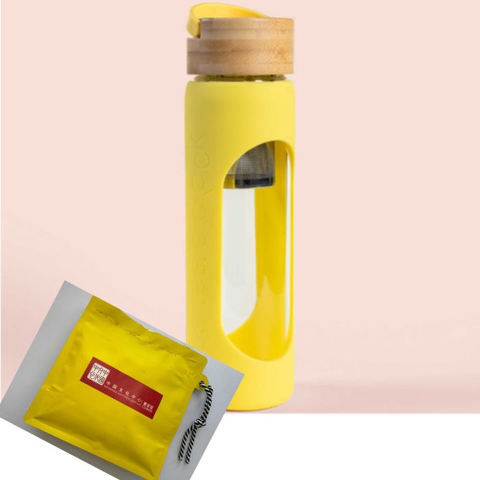 Нова! Бутилка за чай с инфузер THE GREEN BEAR 500 мл + подарък