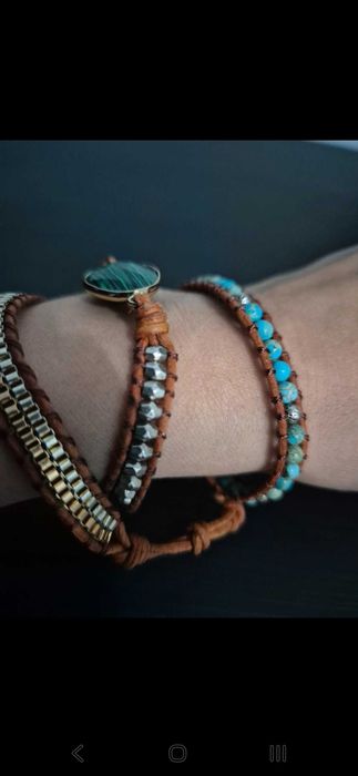 Brățară elegantă din malachit și jaspe – model "Hazel"