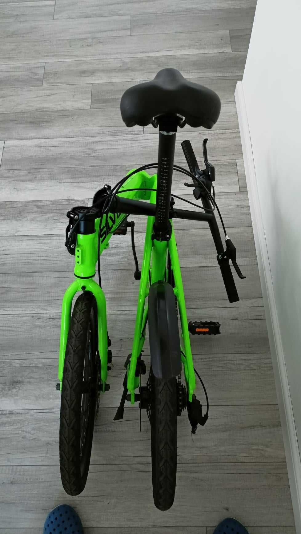 Bicicleta Silvis pliabila noua 1x7, roti 20", culoare verde Neon