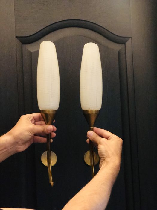 Mid Century Lampa bronz pt oglinda/pat 2 buc