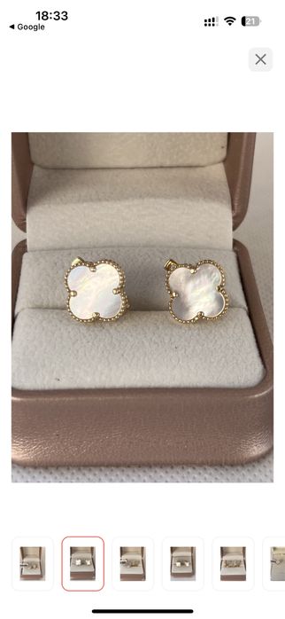 Серьги Van Cleef 585 проба Италия Новые