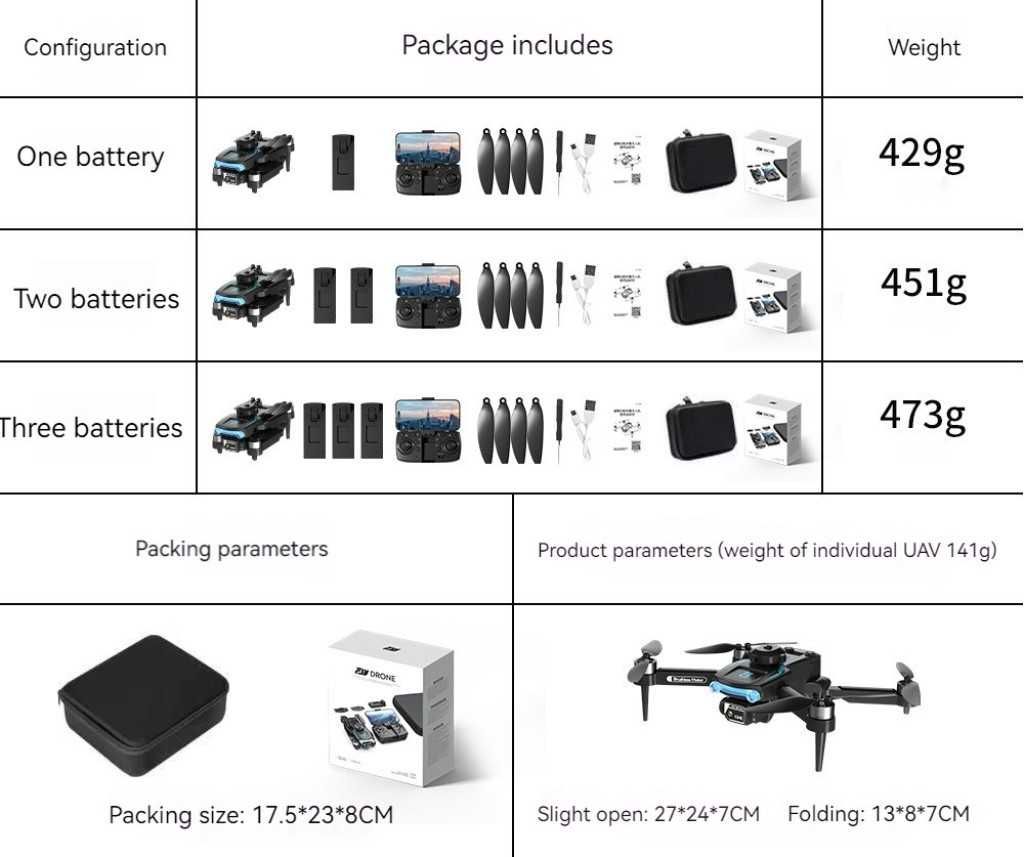 Сгъваем дрон с 8k HD Двойна камера 360 °    с 4К   300 м обхват"