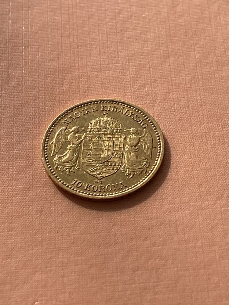 Moneda aur Imperiul AustroUngar, 10 Korona (Coroane), 22 k, 3,38 grame