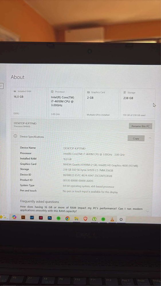 Dell precision M4800