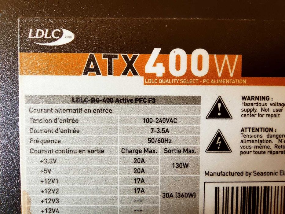 Захранване 400W Active PFC F3, 80+ Bronze, 2 x 6+2 PCI-E