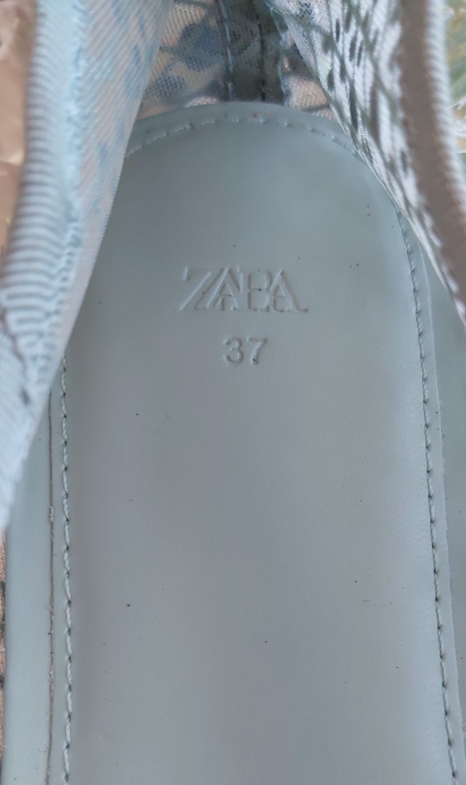 Балеринки Zara (Зара), зелени, с камъчета