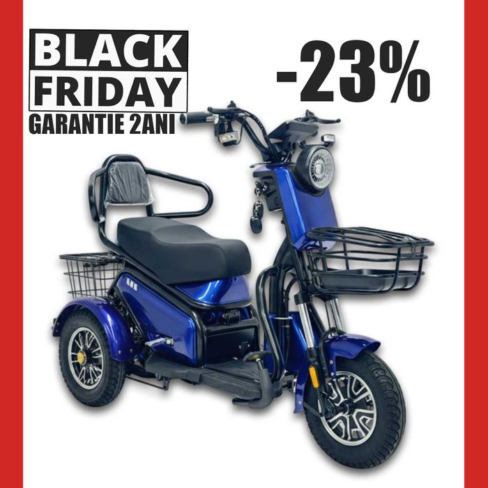 Triciclu electric adulti si varstnici 20ah FARA PERMIS | -23% BLACK FR