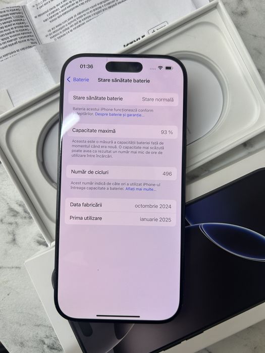 iPhone 16 Pro Full box (unic utilizator)