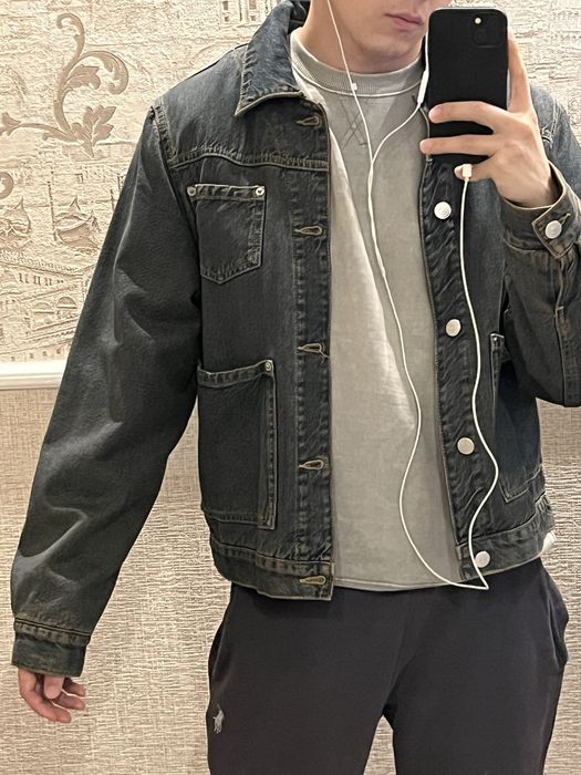 джинсовка zara с эффектом поттертости