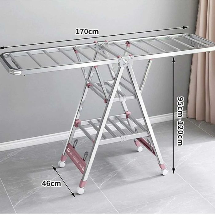 Suport pliabil metalic pentru uscat rufe 150x90x46 cm
