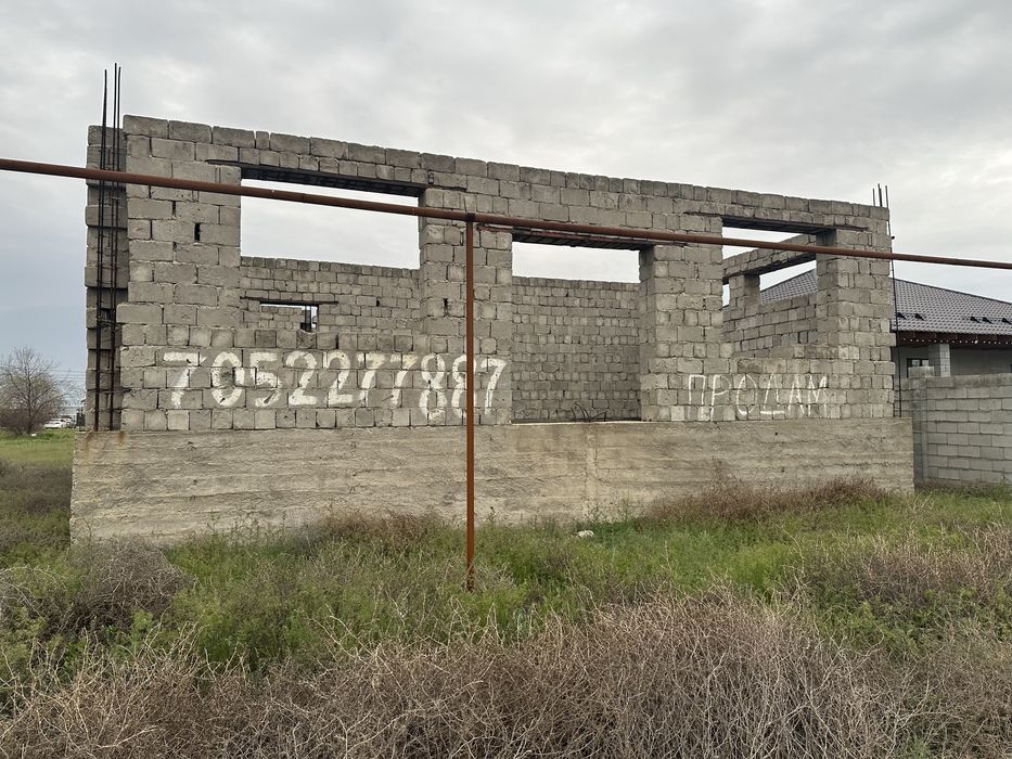 Дом недостроенный 10*12 с участком 8 соток в Алатау(жетыген)