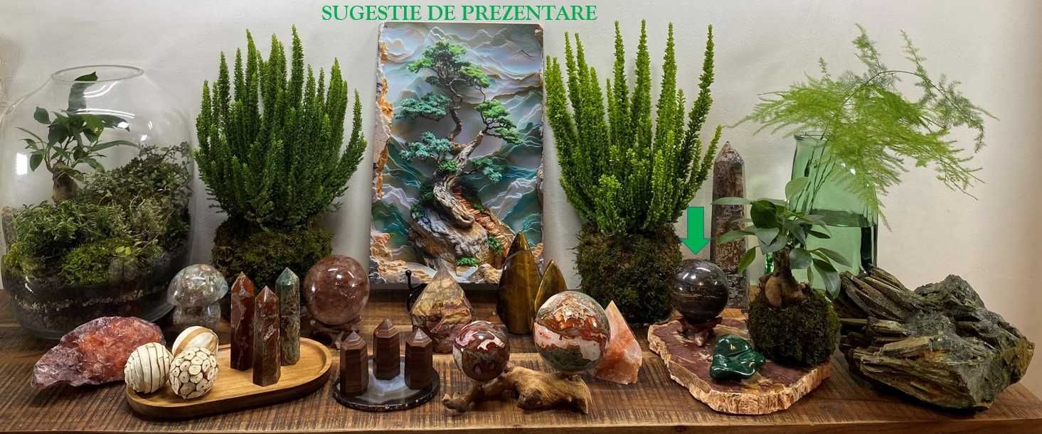 Cristale/Minerale-Ochi de Tigru cu Fier-sfera din piatra semipretioasa