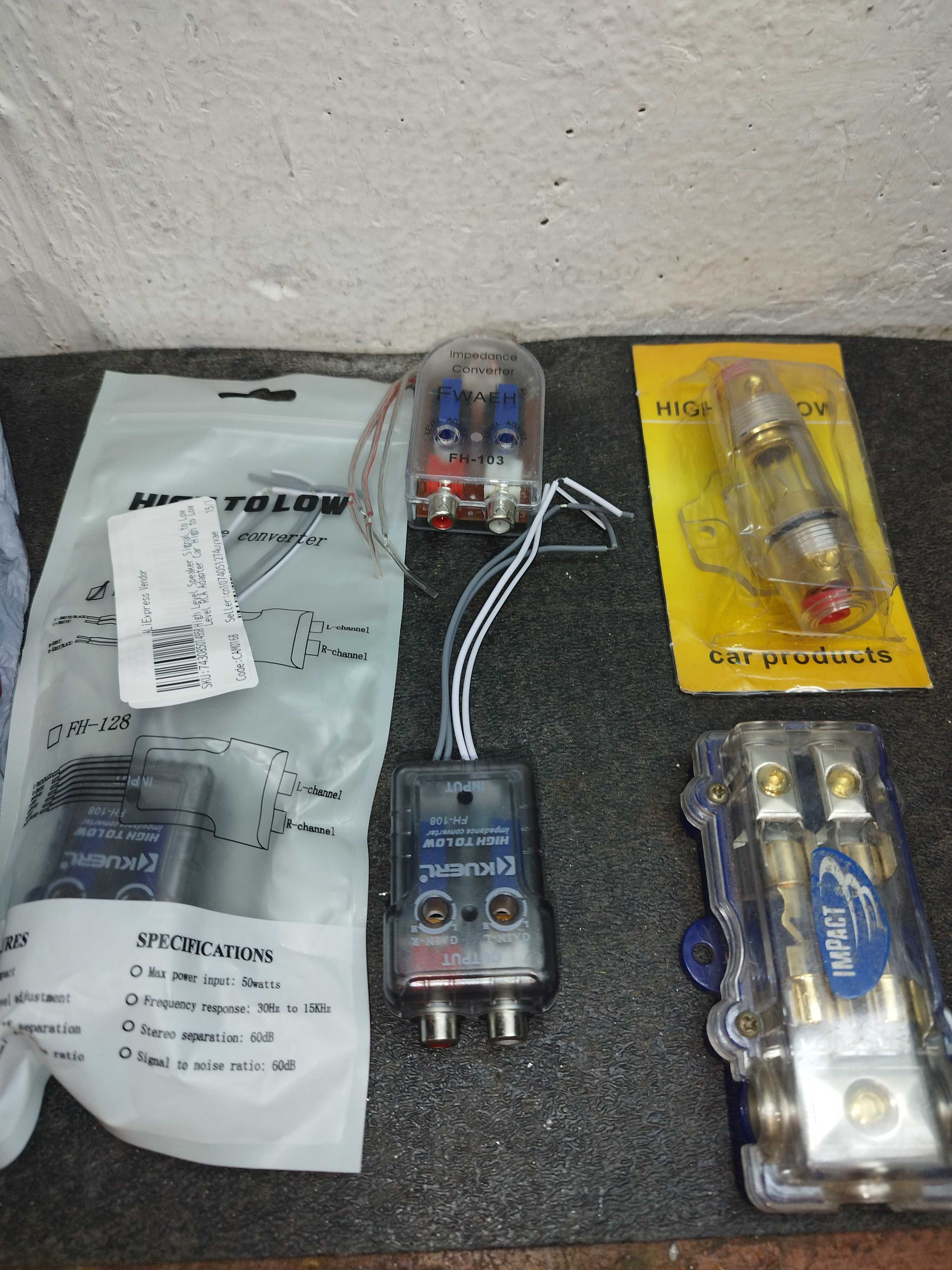 Adaptor High-low, cablu Rca, kit, siguranta, cabluri Y