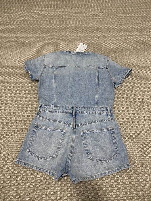 Salopeta scurta denim M noua