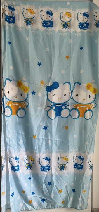 Hello Kitty perdea dus albastra noua nefolosita