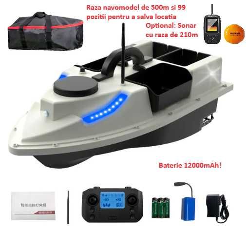 Vand navomodel/barca/barcuta cu 4 CUVE si GPS raza 500m + sonar 210m