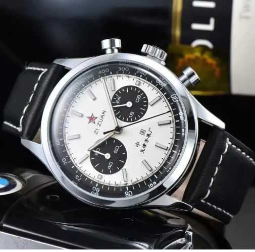 Ceas 1963 pilot 42 mm impermeabil retro cuarț cronograf vintage