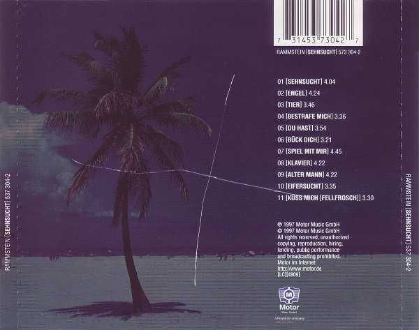 CD Rammstein - Sehnsucht 1997
