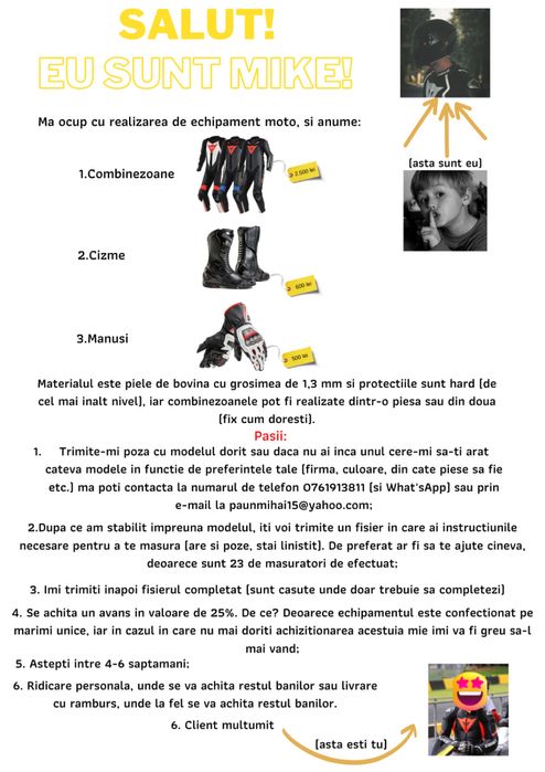 Combinezon / Costum moto la comanda piele 1,3 mm Dainese, Alpinestar