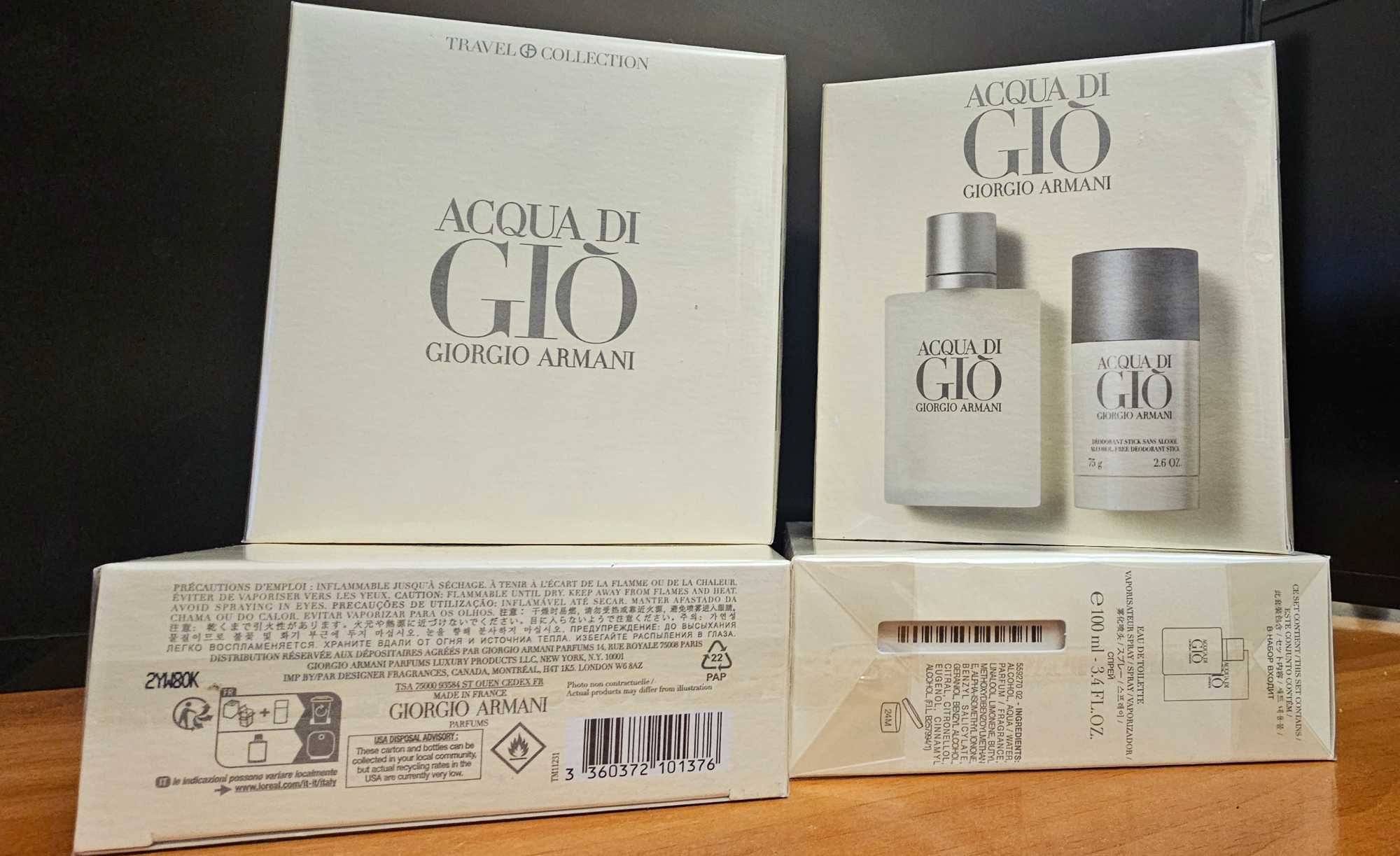 Set Giorgio Armani: Acqua di Gio EDT 100 ml + Deo Stick 75g, ORIGINAL