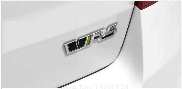 Emblema VRS grila fata sau spate Skoda, Negru, Chrom, Rosu
