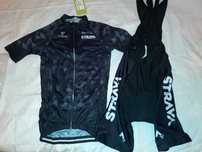Echipament ciclism Dama Strava negru set NOU pantaloni tricou
