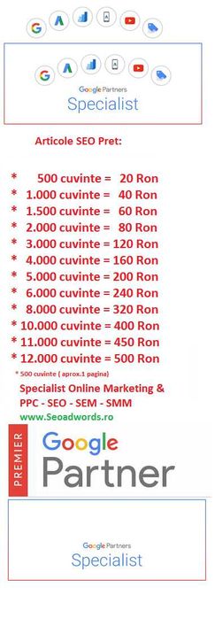 Publicitate Google Ads PPC & SEO SPECIALIST. Publicitate Facebook Ads+
