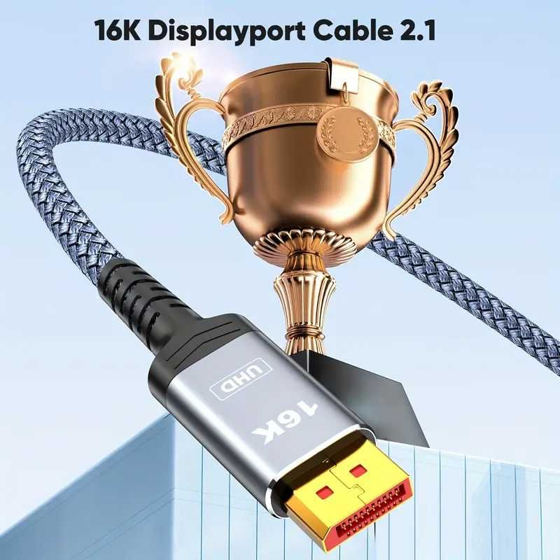 16K Ултра/Tрансферен Кабел-DP2.1*80Gbps FPS MAX*DP 2.1 ALCLAP 4К/360Hz
