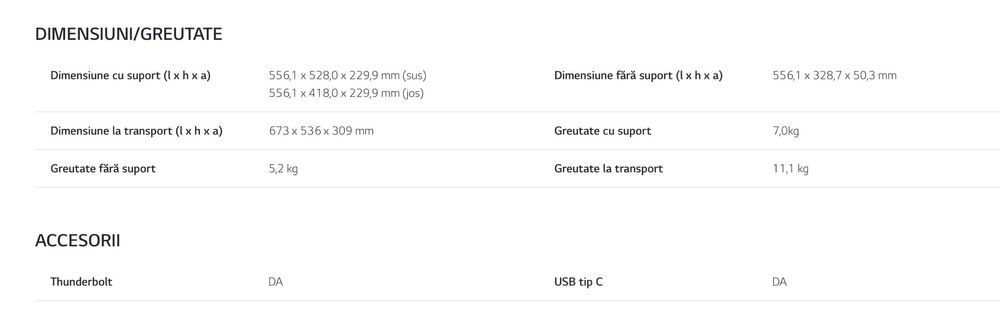 Monitor LG UltraFine 4K 23,7” Compatibil MAC