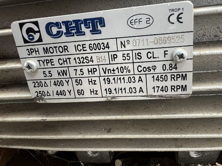 Motor NOU 5,5 kw—1450 rot/min, 7,5 HP, CHT, made in ITALY