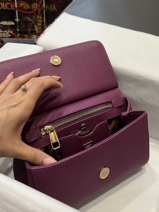 Geanta Dolce Gabbana Sicily 20 cm bordo, Premium