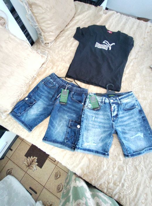 Нови къси мъжки дънки два модела