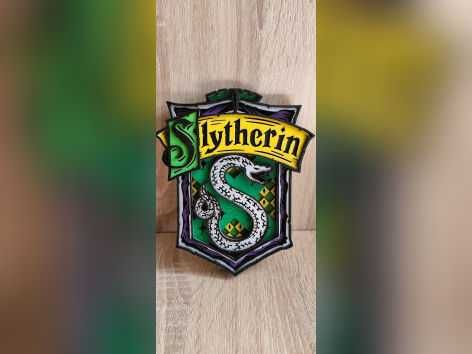 Герб - /Многослоен 3D герб Slytherin Harry Potter/Арт Дизайн/
