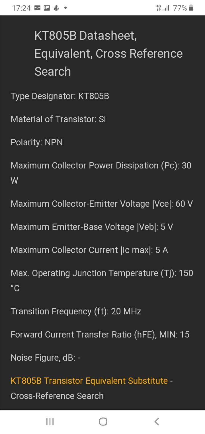 Tranzistori de putere KT805B pentru magnetofon Majak