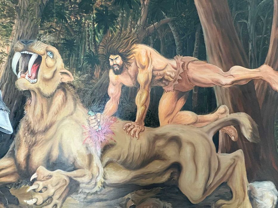 Vand pictura ulei pe panza 173x99 cm