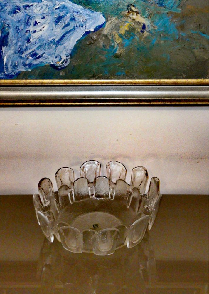 Купа стъкло дизайн MOD Glass Design Georgshutte ръчна Западна Германия