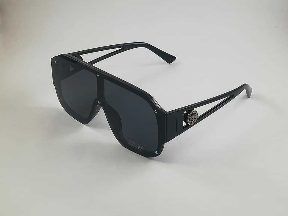 Слънчеви очила Versace Masc Black Черни Ув400 защита Маска Правоъгълни