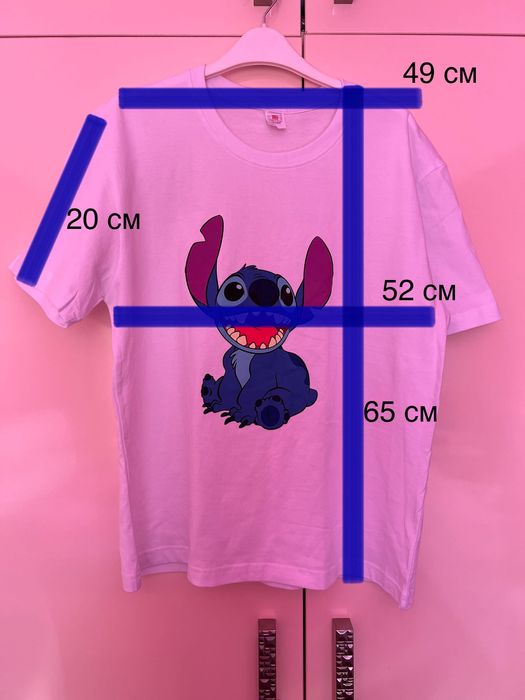 Мъжка тениска 100% Памук. Stitch. Размер М. Нова. Стич.