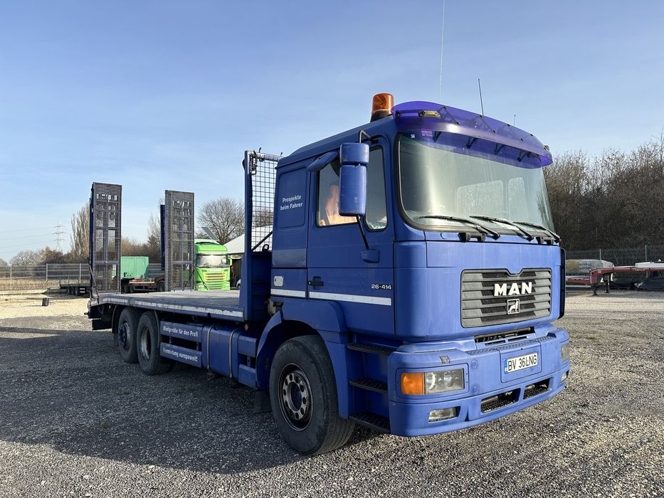 Man Platforma Trailer Transport utilaje Troliu Rampe Hidraulice